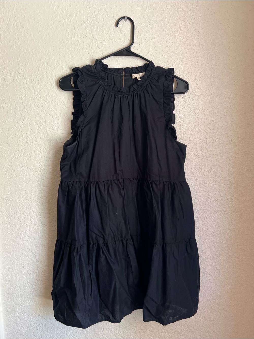 Copper Key Black Ruffle Tiered Dress